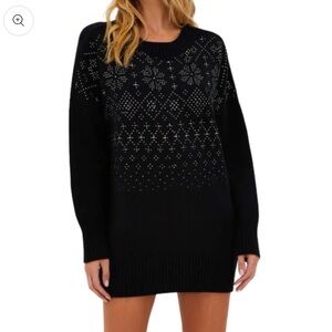 Beach Riot Black Studded Crew Neck Blizzard Dress